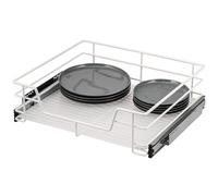 bremermann Cassetto telescopico Larghezza 60 cm con ripiano, con Guide telescopiche, cassetto Estraibile Ideale per Cucina e Bagno, in Metallo (Bianco)