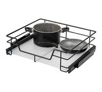 bremermann Cassetto telescopico Larghezza 60 cm con ripiano, con Guide telescopiche, cassetto Estraibile Ideale per Cucina e Bagno, in Metallo (Nero)