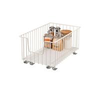 bremermann Cestello Estraibile per Armadio Larghezza 30 cm con ripiano, con Guide telescopiche, Ideale per Cucina, Bagno e Camera da Letto, in Metallo (Bianco Crema)