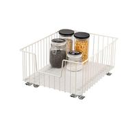 bremermann Cestello estraibile per armadio larghezza 40 cm con ripiano, con guide telescopiche, ideale per cucina, bagno e camera da letto, in metallo (Bianco crema)