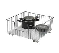 bremermann Cestello estraibile per armadio larghezza 50 cm con ripiano, con guide telescopiche, ideale per cucina, bagno e camera da letto, in metallo (Grigio)