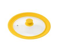 bremermann® coperchio universale in Vetro con Bordo in Silicone, 24/26/28 cm, Medio (Giallo)