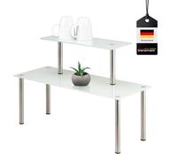 bremermann Mensola in vetro, con ripiani in vetro e piedini in acciaio inox (bianca)