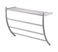 bremermann Portasciugamani con ripiano 2 in 1, 3 aste per asciugamani, 57 x 43,5 cm, grigio
