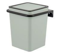 bremermann Savona - Pattumiera rettangolare per cosmetici con superficie soft-touch, con supporto da parete per incollare o forare con coperchio basculante e cuscinetti in EVA, pattumiera in plastica