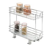 bremermann Scaffale telescopico a 2 ripiani, per scaffali, armadi e dispense, per alimenti e forniture, cassetto telescopico con ripiano, in metallo robusto, cromato