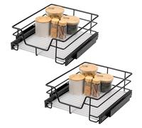 bremermann Set di 2 cassetti telescopici - 45 cm con ripiano interno, cassetto da cucina per installazione successiva, estrazione completa con guide telescopiche, ideale per cucina, bagno e camera da