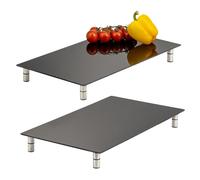 bremermann Set di 2 piastre di copertura in vetro di sicurezza, circa 30 x 6 x 52 cm (larghezza x altezza x profondità) base variabile (nero)