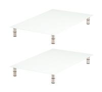 bremermann Set di 2 piastre di copertura in vetro di sicurezza, circa 30 x 6 x 52 cm (larghezza x altezza x profondità) base variabile (bianco)