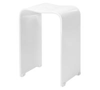 bremermann Sgabello da bagno in acrilico, ca. 33 x 27,5 x 48 cm (larghezza x profondità x altezza), con maniglia, ergonomico, portata massima 130 kg (acrilico-bianco/lucido)