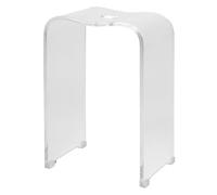 bremermann Sgabello da bagno in acrilico, ca. 33 x 27,5 x 48 cm (larghezza x profondità x altezza), con maniglia, ergonomico, portata massima 130 kg (acrilico-trasparente)