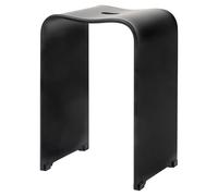 bremermann Sgabello da bagno in acrilico, ca. 33 x 27,5 x 48 cm (larghezza x profondità x altezza), con maniglia, ergonomico, portata massima 130 kg (acrilico-nero/opaco)