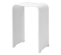 bremermann Sgabello da bagno in acrilico, ca. 33 x 27,5 x 48 cm (larghezza x profondità x altezza), con maniglia, ergonomico, portata massima 130 kg (acrilico-bianco/opaco)