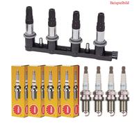 Bremi Bobina Accensione + 4x NGK Candela per Peugeot 206 Cc 2D 1.6 16V Citroen