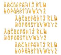 Bremorou 104 pezzi per la creazione di gioielli, lettere d'oro, lettera G, per charm, ciondolo a forma di lettera A-Z, piccolo alfabeto in metallo, per collane, bracciali, artigianato