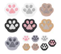 Bremorou 14 toppe ricamate colorate con zampe, 2 misure, termoadesive, termoadesive, a tema animale, per vestiti, zaini, jeans, giacche