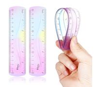 Bremorou Righello tascabile flessibile da 15,2 cm, in plastica morbida, pieghevole, infrangibile, per scuola, aula e l'ufficio, per bambini e adulti, 2 pezzi
