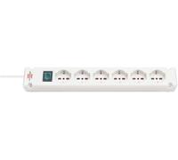Bremounta presa multipla 6 prese, bianco, 3m H05VV-F 3G1,5 con interruttore