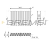 BREMSI Filtro Abitacolo Carboni Attivi per Volvo XC60 156 D4 D5 AWD V60 155
