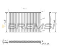 BREMSI Filtro Abitacolo Filtro Carboni Attivi per Audi A6 4A C4 2.6 2.3 4A2 2.8