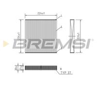 BREMSI Filtro Abitacolo Per Honda Civic VIII Hatchback FN FK CR-V III RE_ RE