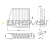 BREMSI Filtro Aria Compatibile Per Honda Accord VIII CU 2.4i Station Wagon CW