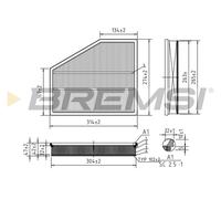 BREMSI Filtro Aria per BMW 5er Touring E61 520d 535d E60 E64 635d Alpina B5 4.4