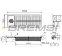 BREMSI Filtro Aria per Fiat Doblo Monovolume 263_1.3 D Multijet 263 Opel