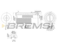 BREMSI Filtro Aria per Mitsubishi L 300 III Scatola P0_V P1_V P_ 2V 2.5 D P1_T
