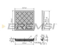 BREMSI Filtro Aria per Opel Astra J 1.4 Chevrolet Cruze Hatchback J305 1.8 1.6