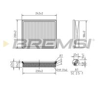BREMSI Filtro Dell'Aria Adatto Per Opel Astra K Sports Tourer B16 1.5