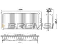 BREMSI Filtro Dell'Aria Per Toyota Yaris SCP9_ NSP9_ KSP9_ NCP9_ ZSP9_ 1.4 D-4D