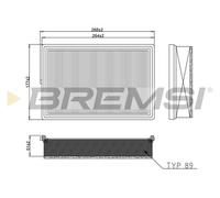 BREMSI Filtro Dell'Aria Per Volvo XC40 536 T5 Plug-In Hybrid T4 Plug-In-Hybrid
