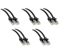 BRENDAZ Confezione da 5 cavi Ethernet Cat6A, 10 Gbps, 7,6 m, cavo patch Ethernet Cat 6A, schermato, antigroviglio, RJ45, UTP, 24 AWG, per rete, computer, router e switch (6 piedi)