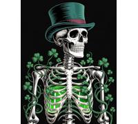 Brennan & Welsh Publishing St. Patrick’s Day Skeleton Notebook: Shamrock Art: Vintage Gothic Clover Aesthetic Journal - Wide Ruled Notebook for St. ... Dark Fantasy Writing, and Creative Journaling