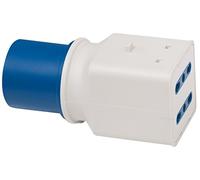 Brennenstuhl 1081561 Adattatore Cee 3 Poli 16 A/230 V, Spina Cee, 2 Prese Italiane 10 16A (Ip 44)