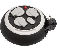BRE 1109220600 - Cable reel, 3 m, 3 x earthed socket, 1 x USB