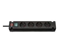 Brennenstuhl 1150650114 Multipresa con interruttore 4 vie Nero Schuko 1 pz.