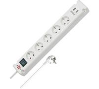 Brennenstuhl 1150660325 Multipresa con interruttore 5 scomparti Bianco Schuko 1