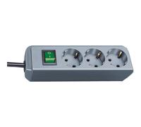 Brennenstuhl 1152340015 Multipresa con interruttore 3 scomparti Argento Schuko