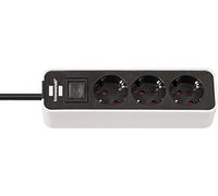 Brennenstuhl 1153230020 Multipresa ecolor 3 prese, colore: bianco/nero con inter