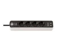 Brennenstuhl 1153240026 multipresa con interruttore 4 scomparti bianco nero