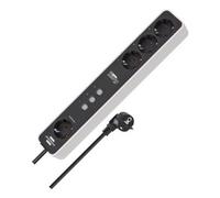 Brennenstuhl 1153240627 prolunghe e multiple 1,5 m 4 presa(e) AC Interno Nero, Bianco