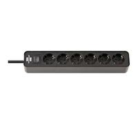Brennenstuhl 1153260000 multipresa con interruttore 6 scomparti nero schuko 1