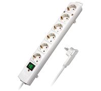 Brennenstuhl Ciabatta Comfort-Line Plus, 6 prese, connettori piatti, cavo 2 m, bianco