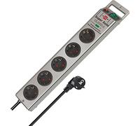 EL SOLID 5BS - Presa multipla con protezione da sovratensione, a 5 vie, argento