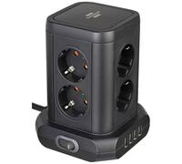 BRE 1153560000 - Torre di prese, 8 vie, 4x USB, interruttore, 2 m