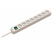 Brennenstuhl, 1159321018, 1159321018 Eco-Line Jacks Blocco di 8 con base/Interruttore bianco