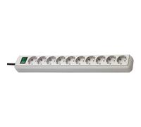 EL 10-FACH MS-LG - Presa multipla, 10 vie, 3 m, con interruttore, grigio chiaro
