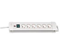 Brennenstuhl, 1390221066, Premium Plus 1390221066 PBB6 6 volte con interruttore, 3m H05VV-F 3G1.5, bianco